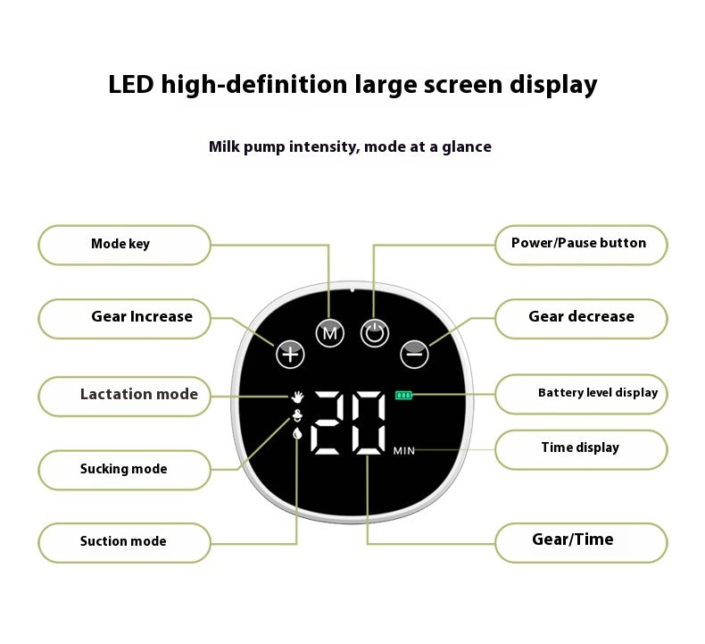 hands free milk pump screen display